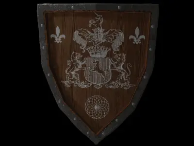 Shield Wooden Medieval Knight Adventurer Warrior 3D model