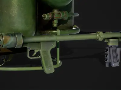 M2-2 flamethrower Low-poly 3D model
