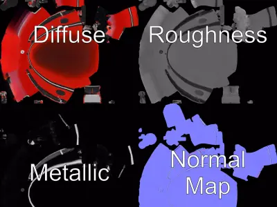 Red Inflatable Boat model pack Low-poly 3D model