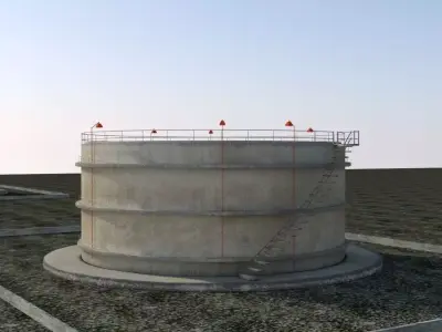 oil storage tank 3D model