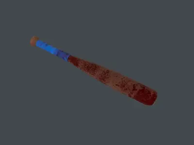 Baseball bit game ready Low-poly 3D model
