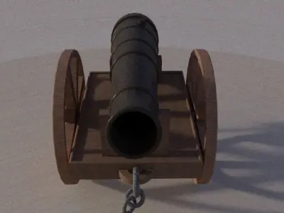 Indian Style CAnnon Low-poly 3D model