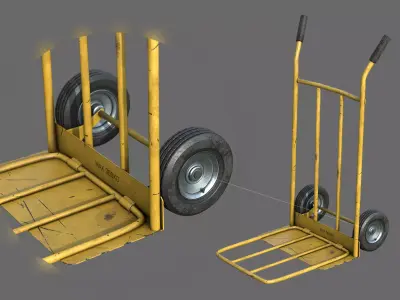 Hand trolley Low-poly 3D model