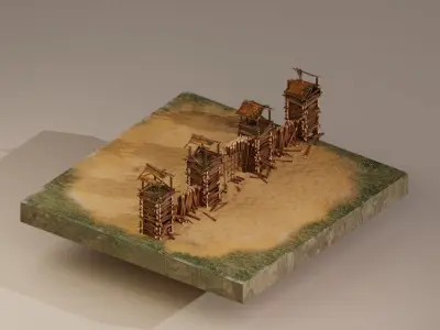 Castle Wall Level 1 3D model