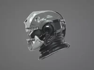 skull helmet 3d model Low-poly 3D model