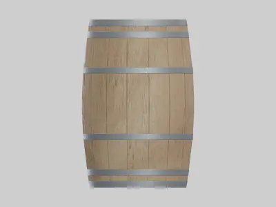 Light Toasted Lowpoly Rundlet Barrel Low-poly 3D model