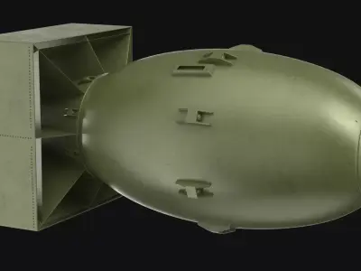 Atomic Bomb Fat Man Green PBR 3D model