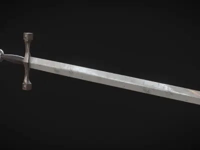 Medieval Knight Sword 01 Low-poly 3D model