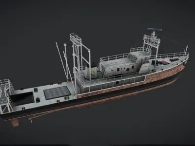 cargo ship B04 3D model