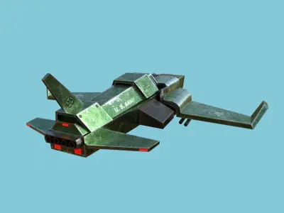 Jet Plane Spaceship 05 - Aircraft Military Airplane Spacecraft Low-poly 3D model