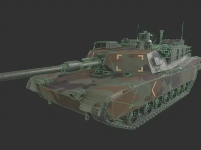 M1A2 Abrams Tank Low-poly 3D model buy