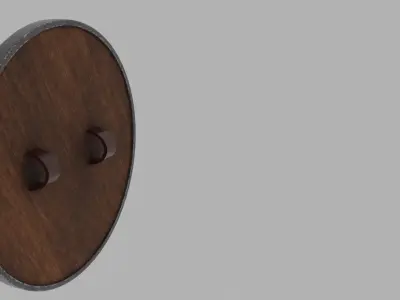 Wooden and Metallic shield 3D model