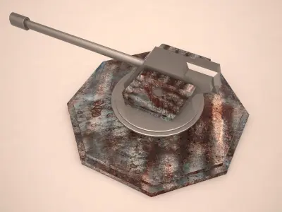 tank weapon 3d model Low-poly 3D model
