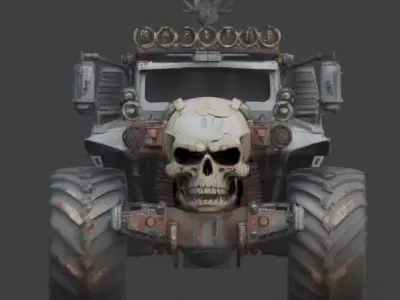 Custom Skull Grille Interceptor 3D Model Low-poly 3D model