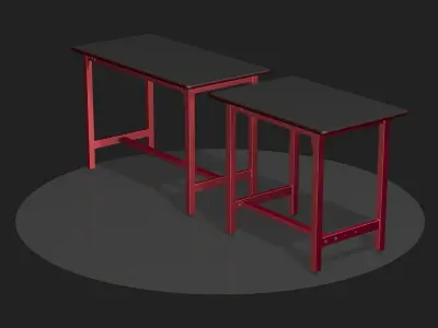 Two industrial tables 3D model