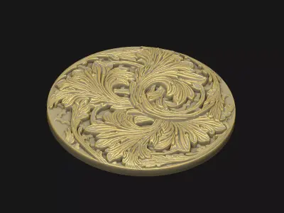 super detail pattern wood engraved Sculpted-Leaves 3D print model