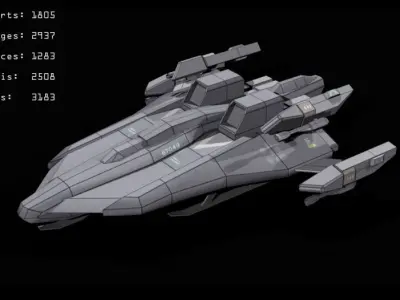 Bomber LP Low-poly 3D model