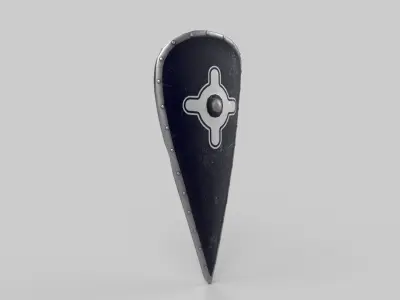 Shield map pin Low-poly 3D model