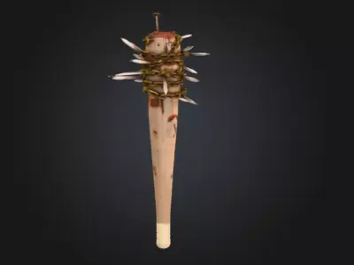 Spiked Fury Bat Low-poly 3D model