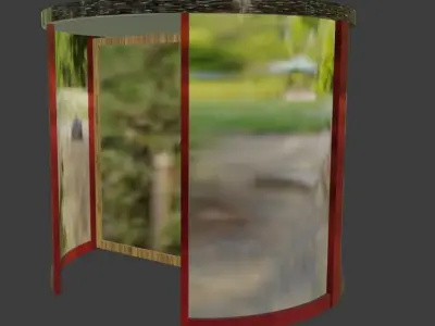 Revolving door glass metal 3D model