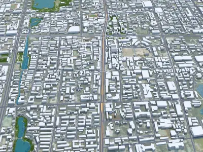 Taiyuan Shanxi China 70km AI Low-poly 3D model
