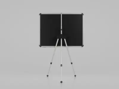 Customizable Metal Whiteboard with Stand - Writing Board Low-poly 3D model