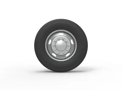5 Hole front wheel of old school truck Scale 1 to 25 3D print model