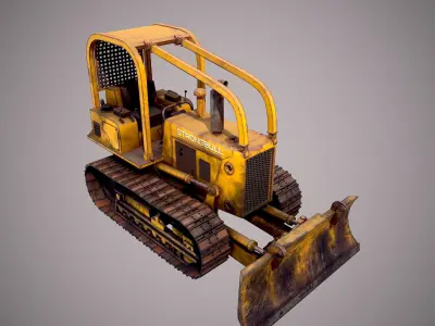 Bulldozer Low Poly PBR Low-poly 3D model