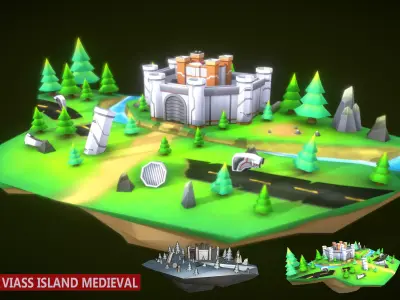 VIASS Island Medieval Low-poly 3D model