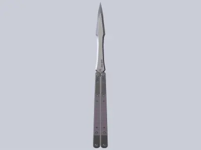 Butterfly knife Low-poly 3D model purchase