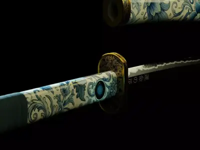KATANA -  FLOWERS OF FATE -  UNMEI NO HANA  Low-poly 3D model