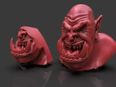 Orc Bust Full Process Part 1 and 2 Timelapse and Model 3D print model