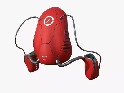 Jetpack H04 Red Black - SciFi Character Design Low-poly 3D model