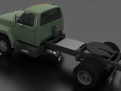 F-Series F-800 Semi Truck Day Cab 1980 Low-poly 3D model