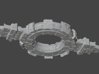 Sci-Fi Space Station 3D model 3