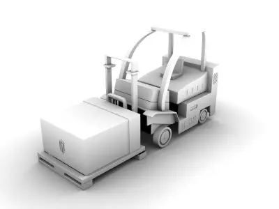 Gaming Low Poly Truck 3D model