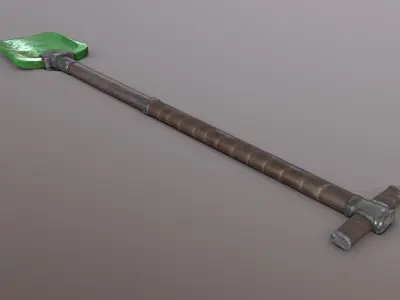 Shovel - Emerald Low-poly 3D model