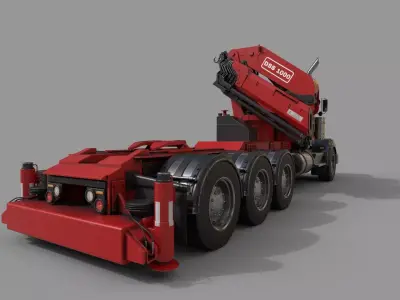 Knuckle Boom Crane  Low-poly 3D model