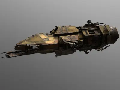 Rosinante spaceship Low-poly 3D model