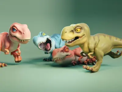 Tyrannosaurus rex Low-poly 3D model 7