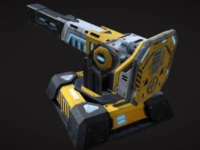 Turret pack Low-poly 3D model