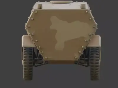 WWII Armored Recon Car  Model Low-poly 3D model