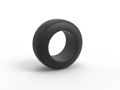 Dune buggy rear tire 28 Scale 1 to 25 3D print model
