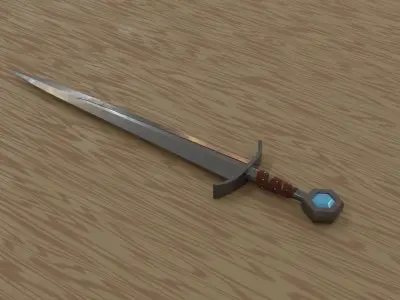 High-poly Iron Sword 3D model