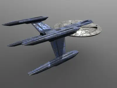 18spaceship star trek ship in flight 3D model