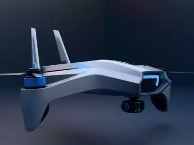 Cyberpunk Drone - Futuristic UAV Sci-Fi 3D Model Low-poly 3D model