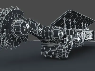 Coal Mining Machine Low-poly 3D model