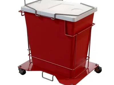 Covidien Foot Pedal Cart and Gallon Hinged Lid Container 3D model