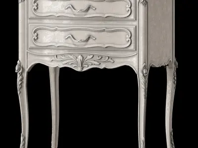 frenchbedroomcompany provencal nightstand and dresser 3D model