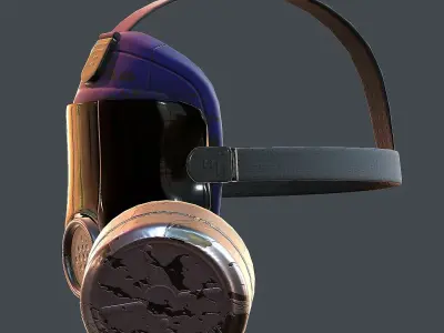 Gas mask helmet 3d model scifi Low-poly Low-poly 3D model Low-poly 3D model 15